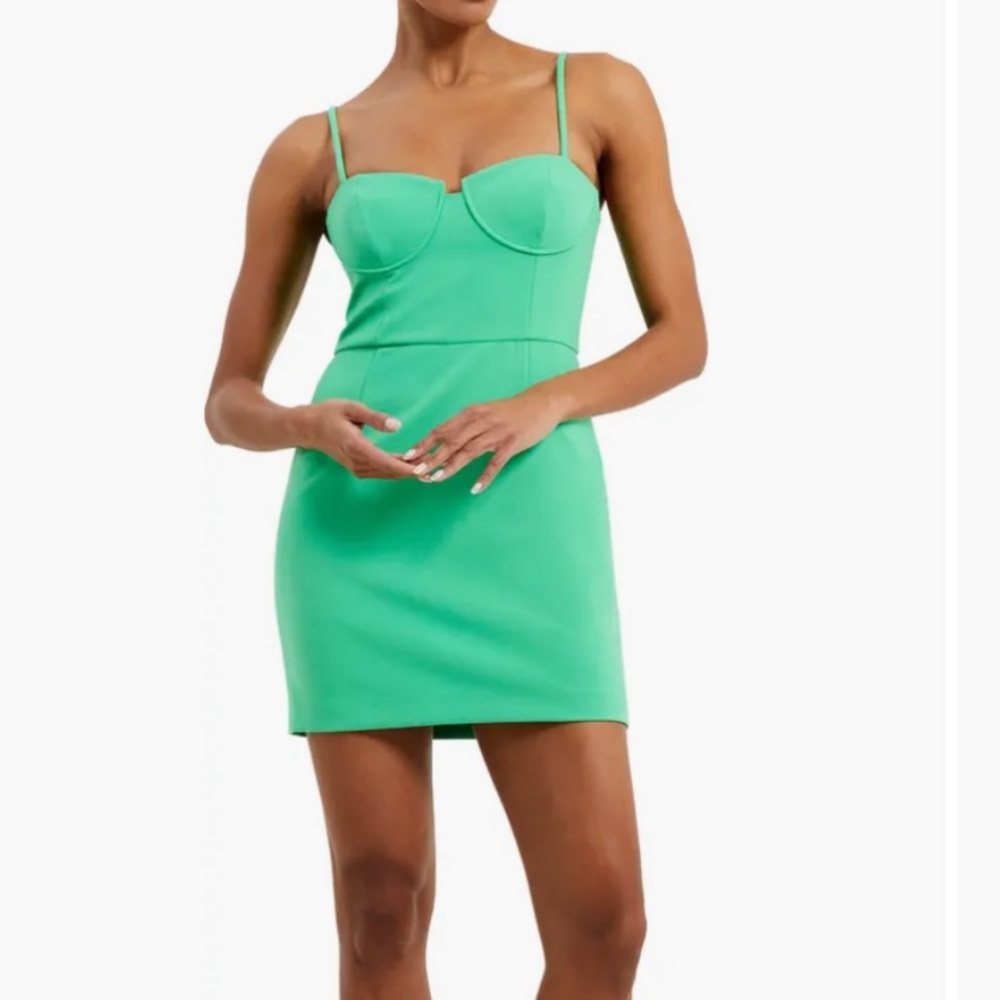 French Connection corset mini dress green